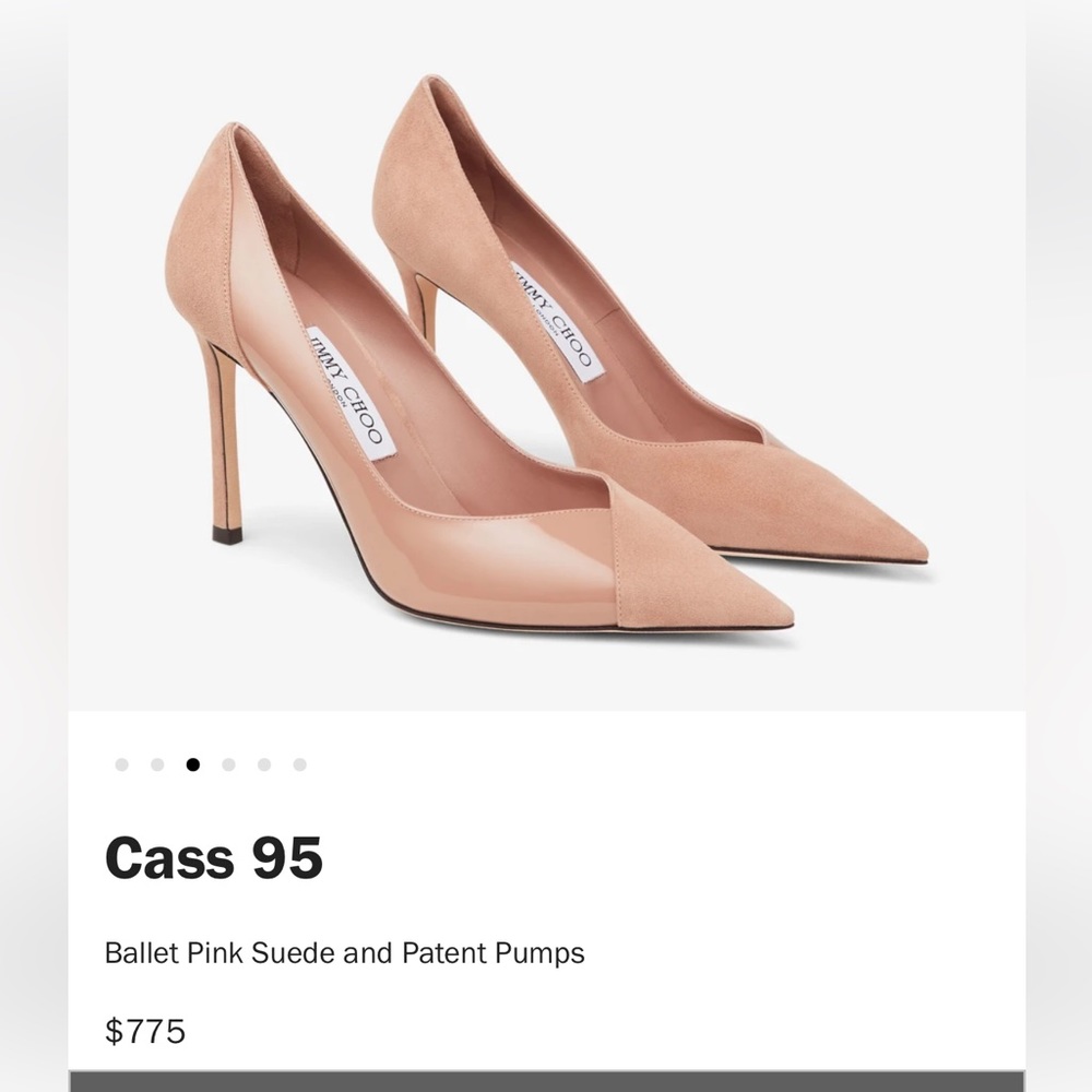 Jimmy Choo Ballet Pink Suede and Patent Pumps 95